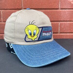 Vintage Tweety Bird Hat – Khaki & Denim Looney Tunes Snapback